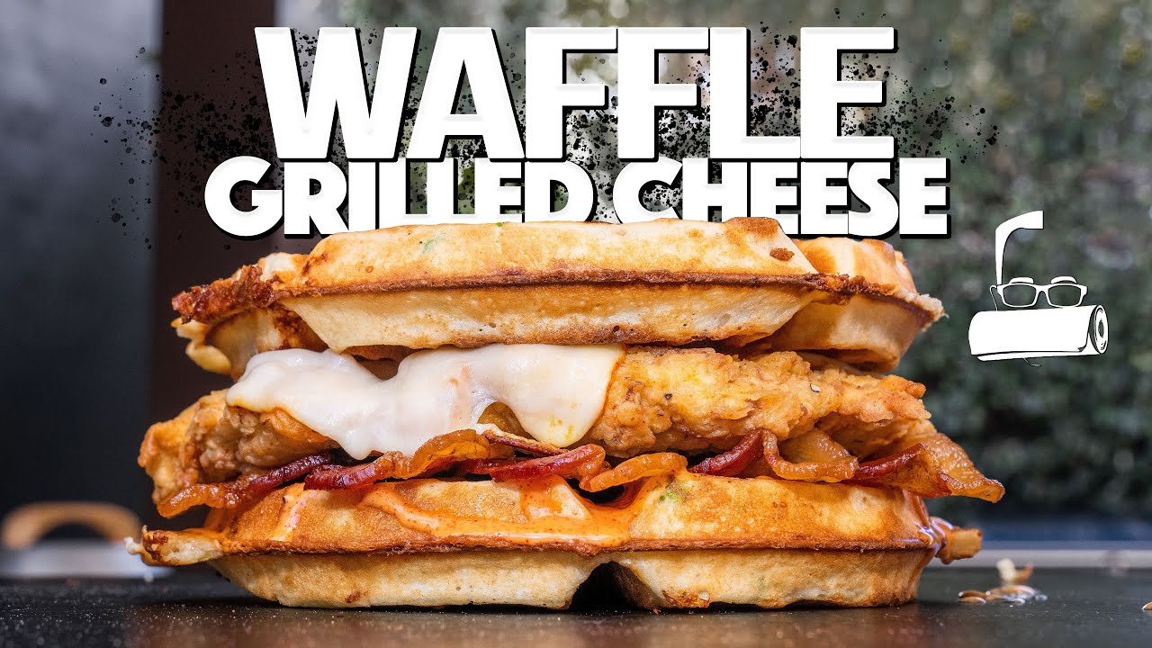 INSANELY EPIC WAFFLE GRILLED CHEESE (OR IS IT A FRIED CHICKEN SANDWICH