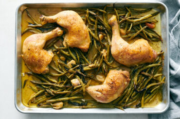Slow-Roasted Chicken With Garlicky Green Beans and Sage