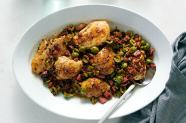 Seared Chicken With Salami and Olives