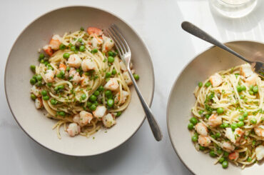 Shrimp Piccata Spaghetti