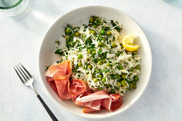 Herby Rice Salad With Peas and Prosciutto