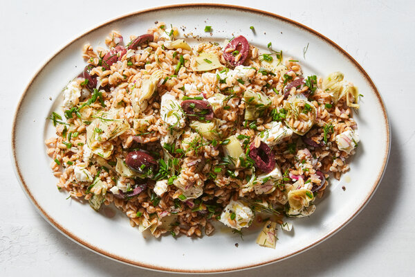 Artichoke and Olive Farro Salad