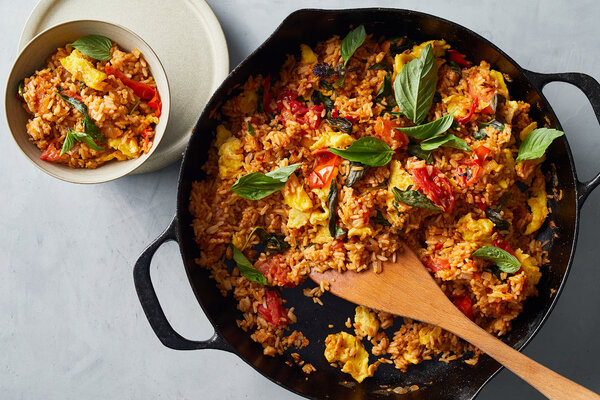 Basil and Tomato Fried Rice