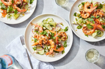Grilled Shrimp Salad With Melon and Feta
