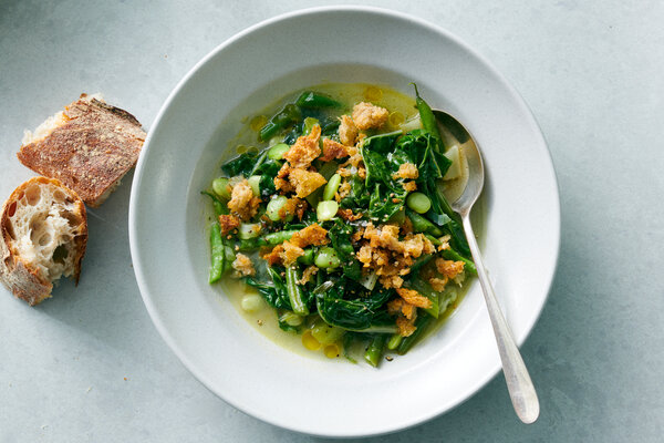 Summery Greens and Beans With Toasted Crumbs