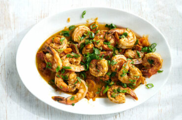 Spiced Ginger Shrimp With Burst Tomatoes