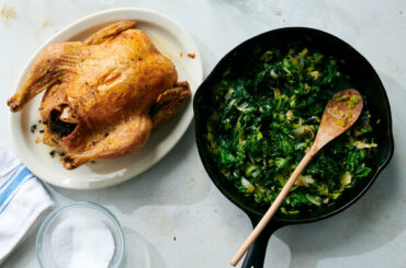 Simple Roast Chicken With Greens (and Bonus Stock)