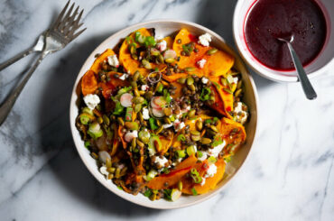 Roasted Butternut Squash With Lentils and Feta