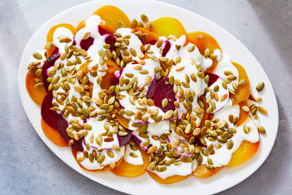 Beets With Horseradish and Pumpkin Seeds