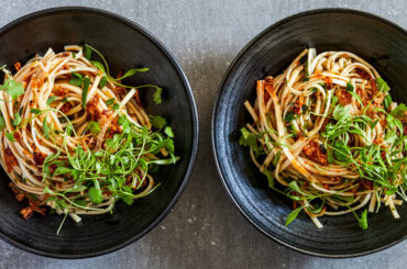Chile-Oil Noodles With Cilantro