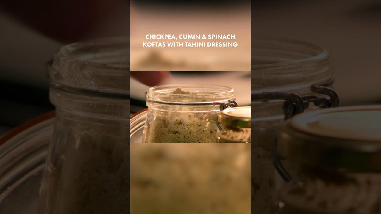 Chickpea, cumin & spinach koftas with tahini dressing