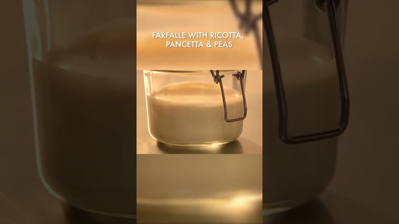 Farfalle with Ricotta, Pancetta & Peas #shorts