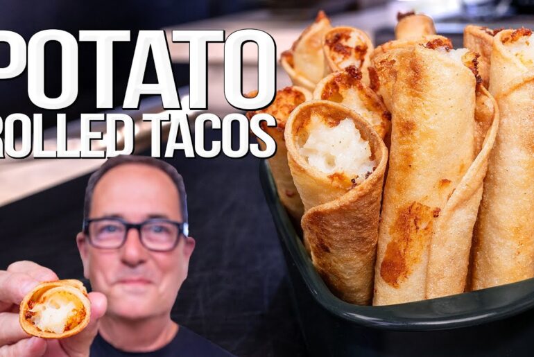 CHEESY JUICY BEEFY ROLLED TACOS AT HOME...WOW! SAM THE COOKING GUY
