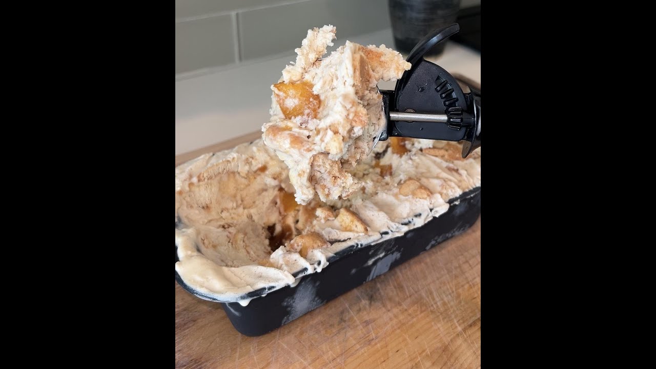 Spiked Peach Cobbler Ice Cream Spiked Peach Cobbler Ice Cream