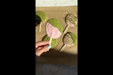 Matcha Strawberry Yogurt Pops