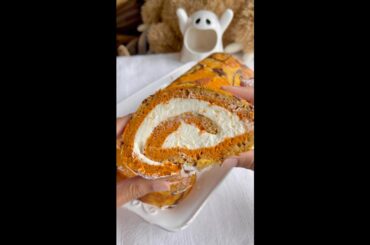 Spooky Pumpkin Cake Roll