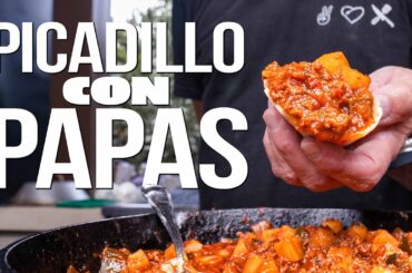 MY NEW FAVORITE MEXICAN RECIPE...¡PICADILLO CON PAPAS! | SAM THE COOKING GUY