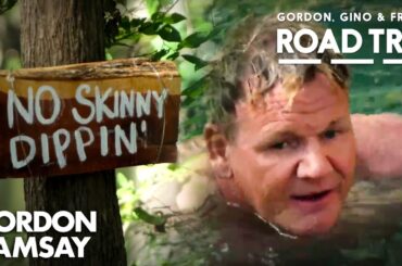 Skinny Dipping Goes WRONG | Gordon, Gino, and Fred's Road Trip | Gordon Ramsay