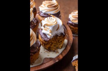 Pumpkin S'mores Tres Leches Cupcakes