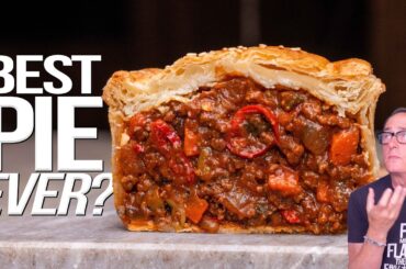 THE BEST PIE EVER? (NEW ZEALAND SAVORY PIE TAKEN TO THE NEXT LEVEL!) | SAM THE COOKING GUY