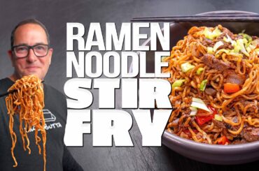 AN EPIC STEAK STIR FRY THAT STARTS WITH RAMEN NOODLES AND ENDS IN MINUTES! | SAM THE COOKING GUY