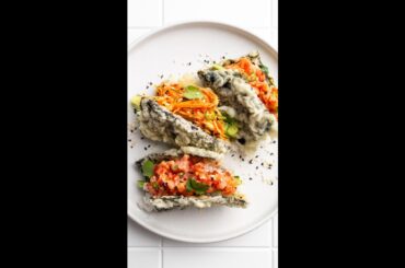 Sushi Taco with Tempura Fried Nori Shell