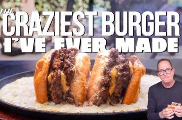 ONE OF THE CRAZIEST / MOST DELICIOUS BURGERS I'VE EVER MADE... | SAM THE COOKING GUY