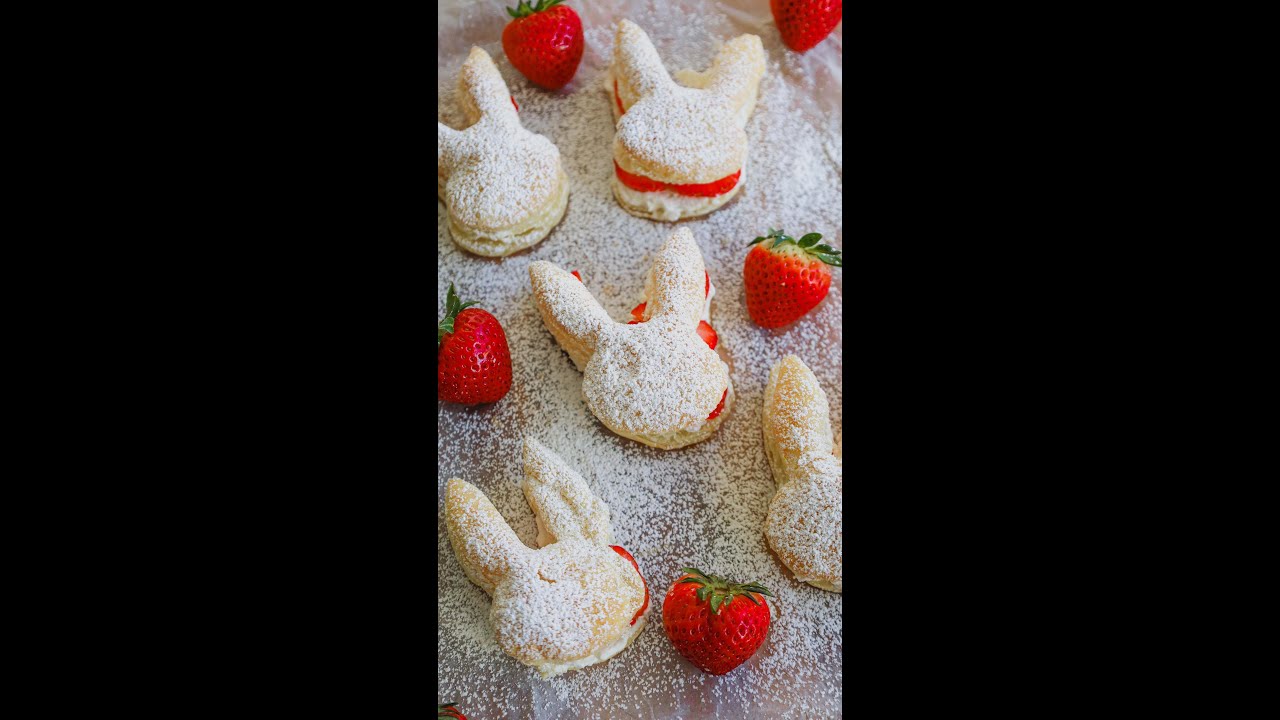 Strawberry Bunny Puff Pastries Strawberry Bunny Puff Pastries