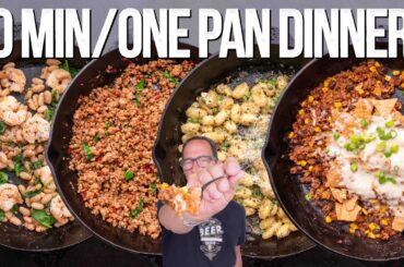4 CRAZY GOOD ONE PAN DINNERS IN UNDER 10 MINUTES | SAM THE COOKING GUY