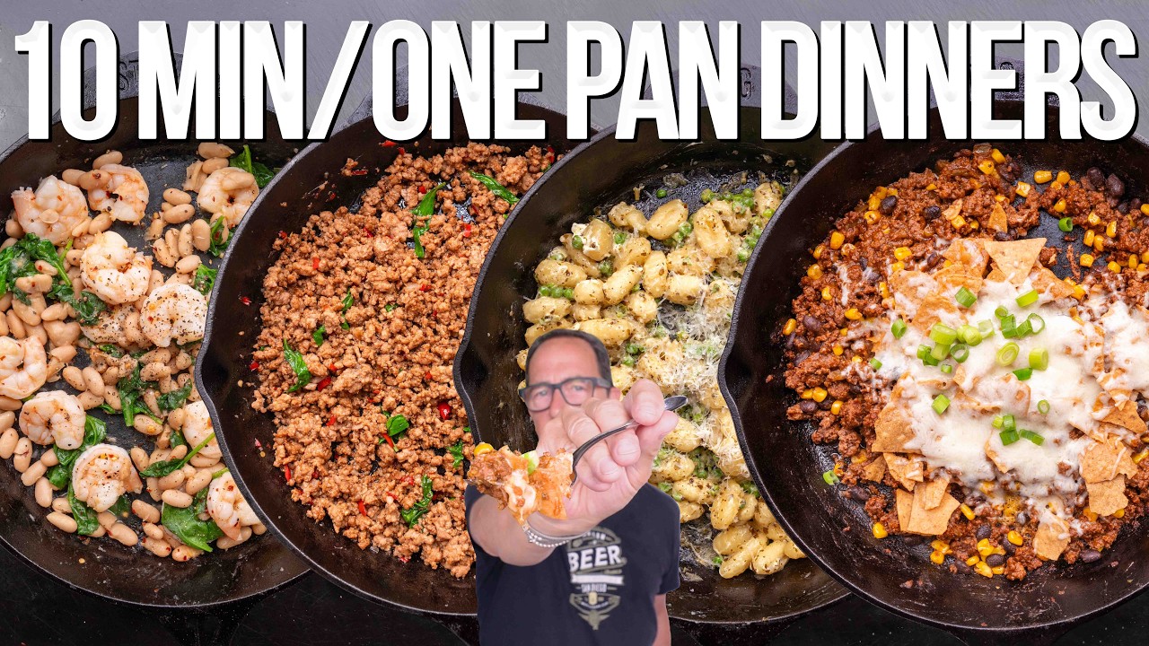 4 CRAZY GOOD ONE PAN DINNERS IN UNDER 10 MINUTES | SAM THE COOKING GUY 4 CRAZY GOOD ONE PAN DINNERS IN UNDER 10 MINUTES | SAM THE COOKING GUY