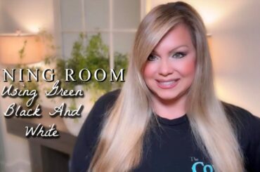 DINING ROOM AND COFFEE BAR DECORATING - USING GREEN BLACK AND WHITE!