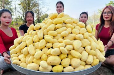 Amazing cooking deep fried potato and potato cake recipe