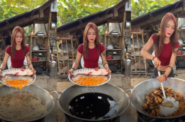 Amazing cooking deep fried fish and egg recipe