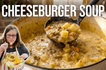 Cheeseburger Soup (Plus Easy Garlic Cheese Biscuits!)