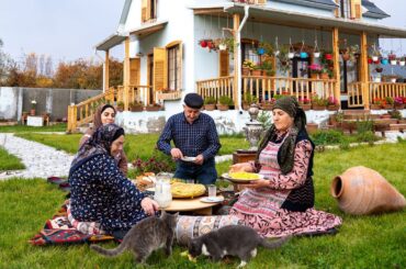 🌻  Ancient Azerbaijani Breakfast Traditions | Wood Fire Cooking in the Village.