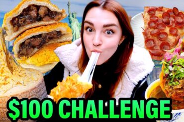 $100 Street Food Challenge in NYC!