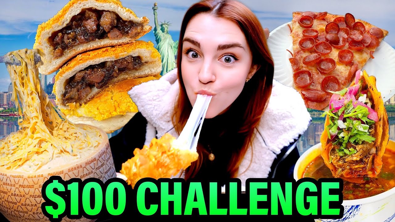 $100 Street Food Challenge in NYC! $100 Street Food Challenge in NYC!