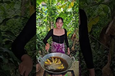 How to fry bananas for dessert🍌🍌 #cooking #food #eggricerecipe #foodpreparation #mukbang 😋🍌