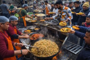 World’s Craziest Indian Street Fast Food 🔥 Large Scale Fried Rice, Noodles & Chilli Potato Making