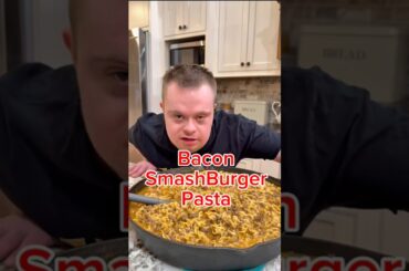 Bacon SmashBurger Pasta 🤯🔥 #cooking #food #smashburger