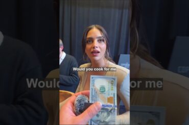 Paying strangers to cook for me in NYC(w/Melissa Barrera) #cookingchallenge #cookforme #cooking #nyc