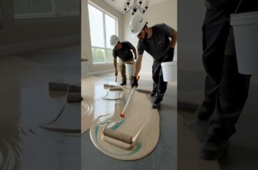 Epic Luxury Dining Room Transformation | Champagne Pearl Epoxy Floor Timelapse