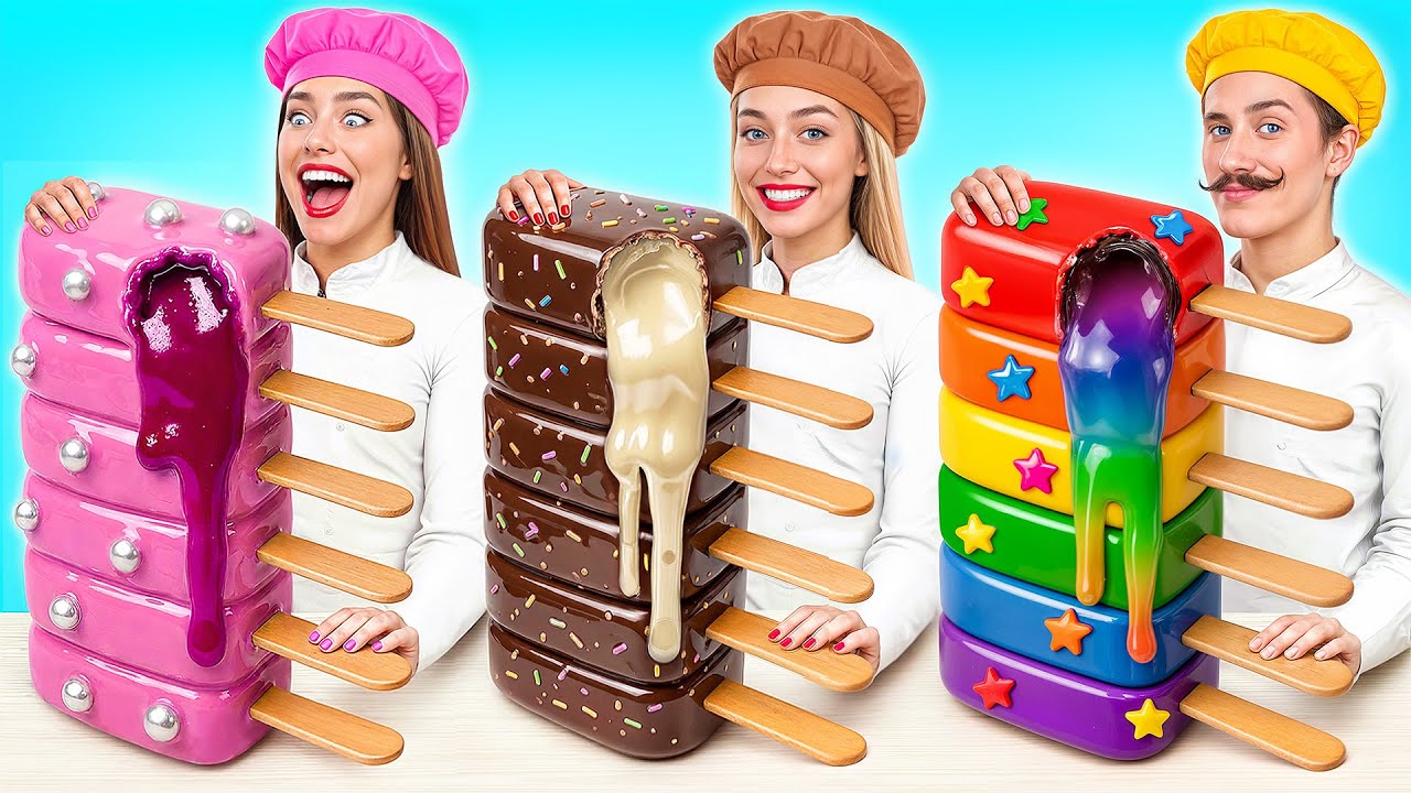Rainbow VS Chocolate VS Pink Color Cooking Challenge by Multi DO Challenge Rainbow VS Chocolate VS Pink Color Cooking Challenge by Multi DO Challenge