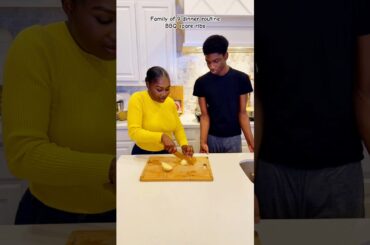 Making dinner as a family of 9: bbq ribs, potato salad, spicy sausage rice, coleslaw #food