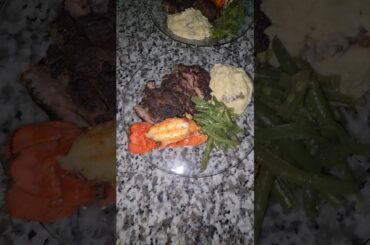 Date night at home! #dinner #datenight #surfandturf #steak #lobster #finedining #food #dinnerideas