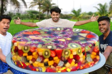 FRUITS JELLY CAKE | World's Biggest Fruits Jelly Cake | Healthy Fruits Jelly Cake