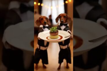 Fine dining, tiny paws, five star service 🐶🍽️🐾#dachshund #wienerdog