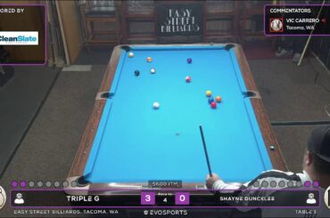TRIPLE G vs SHAYNE DUNCKLEE - EASY STREET BILLIARDS - TABLE 1 | EvoSports