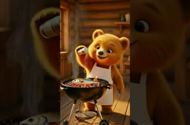 Wild Catch & Cook: Bear Edition #funny #shorts #shortsfeed #viral shorts #bear #comedy