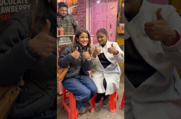 My Mom Rating My Favourite Street Food Places Challenge 😱| Mom Trying My Fav Street Food #shorts